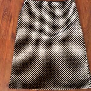 Tibi Made in Canada black and white rick rack houndstooth style virgin wool skir
